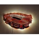 Custom LED Φωτιστικό τοίχου γήπεδο Καραϊσκάκης - Χειροποίητο Φωτιστικό Από Ξύλο 65x40 cm