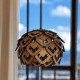 Laser Cut Φωτιστικό κρεμαστό σε απόχρωση καρυδιάς από ξύλο συμήδα PINE CONE