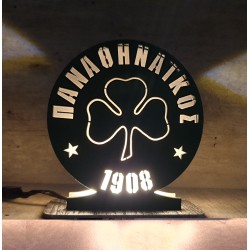 Custom LED Ξύλινο επιτραπέζιο φωτιστικό ομάδας - Χειροποίητο Φωτιστικό Από Ξύλο 15×18 cm