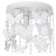 Παιδικό Φωτιστικό Οροφής Μεταλλικό Λευκό Με Πεταλούδες Και Κρύσταλλα 3x E27 ANGELICA - MiLagro