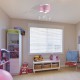 Παιδικό Φωτιστικό Οροφής Τρίφωτο με Καπέλο Ροζ BALETNIKA Υφασμα Ροζ με Μπαλαρίνες και κρύσταλλα Φ36cm - MiLagro
