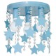 Παιδικό Φωτιστικό Οροφής STAR 3-φωτο Γαλάζιο με Αστέρια και Κρύσταλλα 3x E27 60W - MiLagro