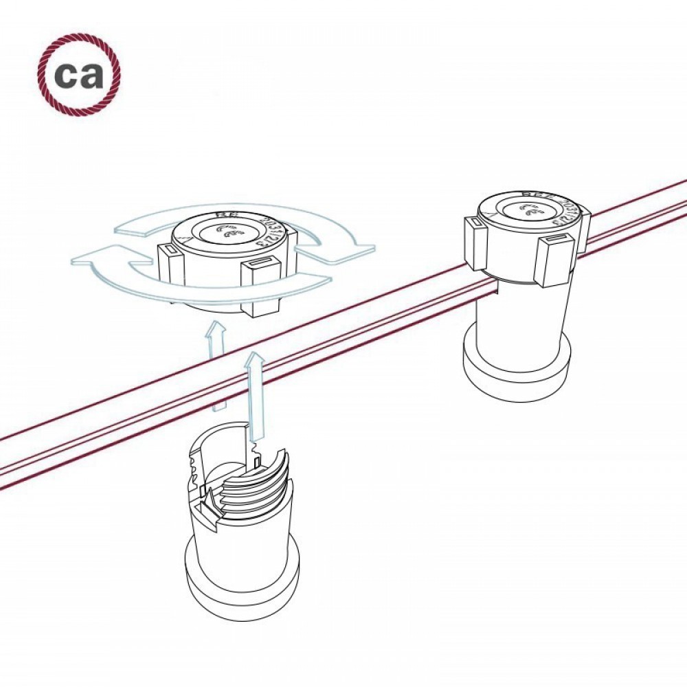 Ντουί Θερμοπλαστικό Ε27 Μαύρο για Γιρλάντα Creative Cables Italy