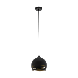 Κρεμαστό Μεταλλικό Φωτιστικό Σε Μαύρο Με Χρυσό Χρώμα - Ø22,5cm 1x40W E27 CAMASTRA Eglo