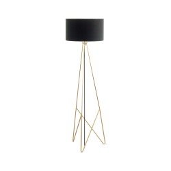 Φωτιστικό Δαπέδου Με Μαύρο Υφασμάτινο Καπέλο Σε Χρυσό Σώμα 1xE27 60W CAMPORALE - Eglo