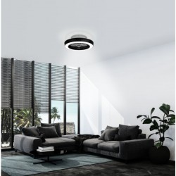Ανεμιστήρας Οροφής Με Φως LED-CCT ΛΕΥΚΟ/ΜΑΥΡΟ SAZAN - Eglo