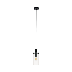 Κρεμαστό Φωτιστικό Μονόφωτο Μαύρο Γυάλινο Ø11cm 1x 60W E27 MONTEFINO Eglo