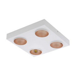 LED Σποτ Οροφής - Τοίχου Λευκό Ροζέ 4x3W Dimmable RONZANO - Eglo