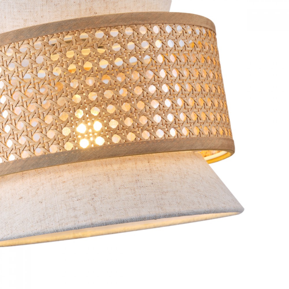 ΦΩΤΙΣΤΙΚΟ ΚΡΕΜΑΣΤΟ ΥΦΑΣΜΑ 1XE27 MAX 15W 400X1310mm ΜΠΕΖ - ΜΑΤ ΑΣΠΡΟ ARTE ILLUMINA ISLA