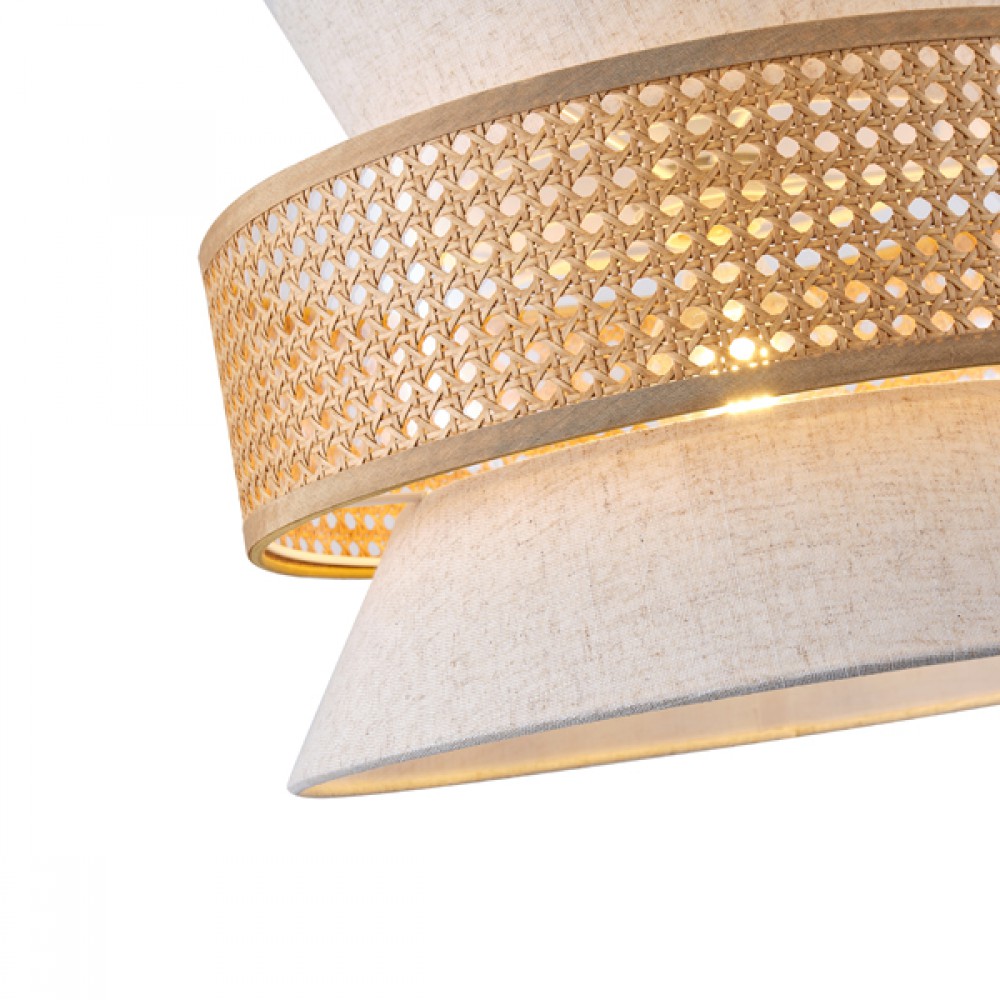 ΦΩΤΙΣΤΙΚΟ ΚΡΕΜΑΣΤΟ ΥΦΑΣΜΑ 1XE27 MAX 15W 260X1260mm ΜΠΕΖ - ΜΑΤ ΑΣΠΡΟ ARTE ILLUMINA ISLA
