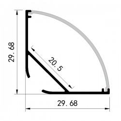 ΠΡΟΦΙΛ ΔΙΠΛΟ ΓΩΝΙΑ 2000*29,68*29,68 90° PLUS EUROLAMP