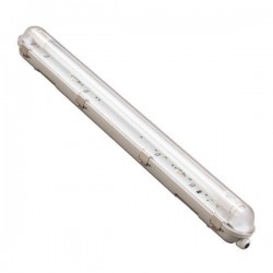Φωτιστικό Στεγανό Για LED Tube Με Inox Clips 1x0.60m Eurolamp
