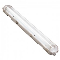 Φωτιστικό Στεγανό Για LED Tube Με Inox Clips 2x0.60m Eurolamp