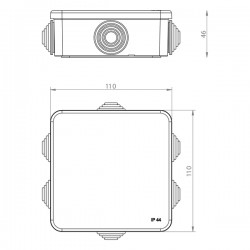 ΜΠΟΥΑΤ ΕΞΩΤΕΡΙΚΟ 110X110X52 IP55 ΓΚΡΙ EUROLAMP