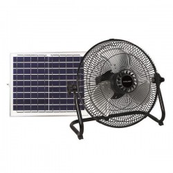 ΑΝΕΜΙΣΤΗΡΑΣ ΔΑΠΕΔΟΥ ΜΕΤΑΛΛΙΚΟΣ Φ37 15W ΕΠΑΝΑΦΟΡΤΙΖΟΜΕΝΟΣ ΜΕ ΗΛΙΑΚΟ ΠΑΝΕΛ EUROLAMP