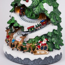 ΧΡΙΣΤΟΥΓΕΝΝΙΑΤΙΚΟ ΔΕΝΤΡΟ ΜΕ ΚΙΝΟΥΜΕΝΟ ΕΛΚΥΘΡΟ, ΜΕ ΜΟΥΣΙΚΗ, ΚΙΝΗΣΗ ΚΑΙ ΦΩΣ, ΜΕ ΜΕΤΑΣΧΗΜΑΤΙΣΤΗ, 23x23x42cm