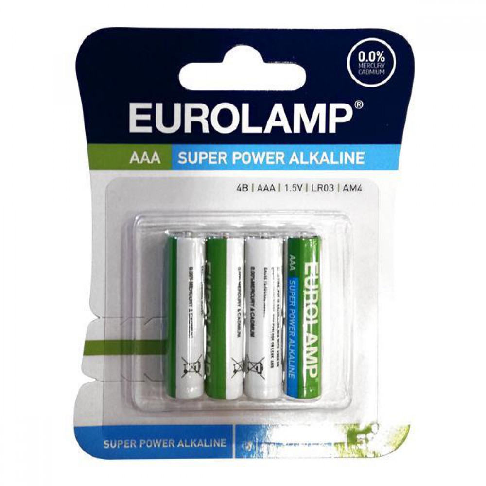 Μπαταρία Αλκαλική 1.5 V ΑΑΑ LR03 - Eurolamp