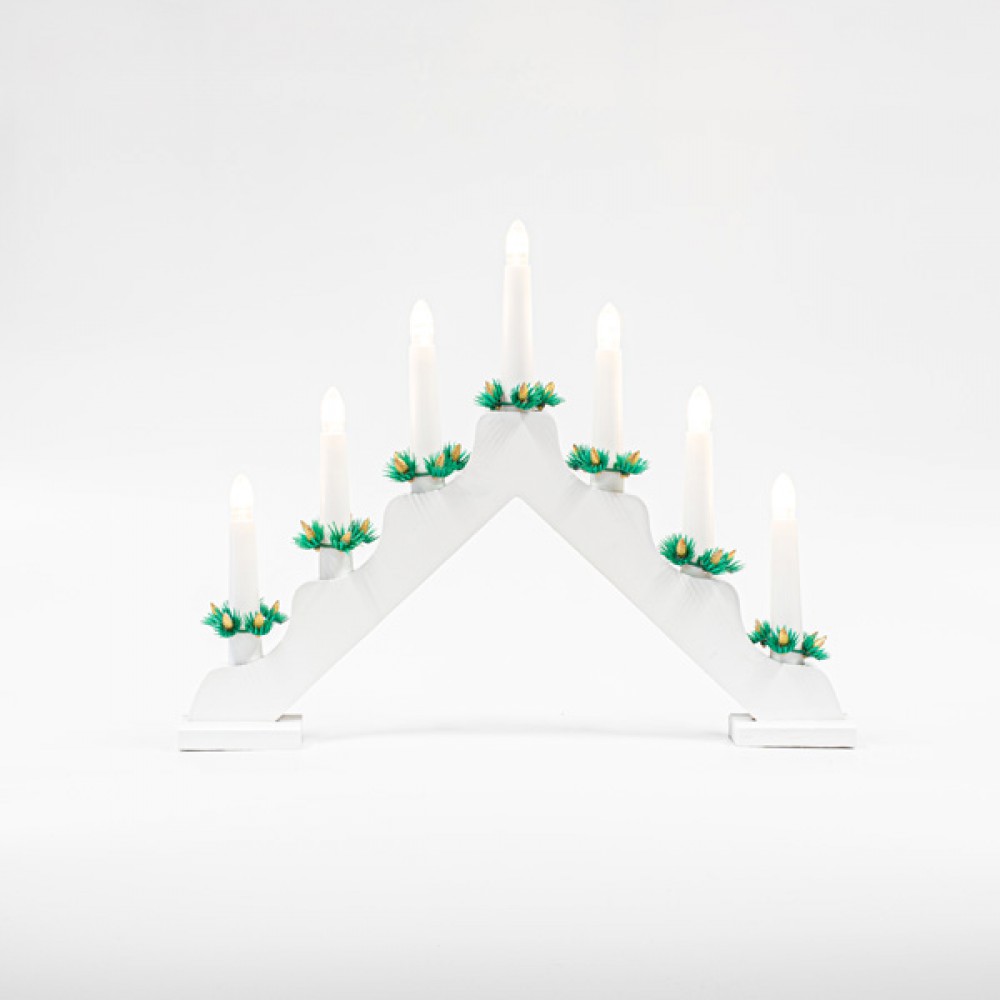 ΚΗΡΟΠΗΓΙΟ ΛΕΥΚΟ, 230V, ΜΕ 7 ΛΕΥΚΑ ΚΕΡΑΚΙΑ, ΘΕΡΜΑ ΛΕΥΚΑ, ΞΥΛΙΝΟ, 39x4,8x30cm