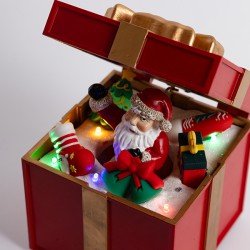 ΑΝΟΙΓΟΜΕΝΟ ΔΩΡΟ ΜΕ ΑΓΙΟ ΒΑΣΙΛΗ, ΜΕ ΦΩΣ ΚΑΙ ΚΙΝΗΣΗ, ΜΠΑΤΑΡΙΑΣ, 12.5x12.5x20cm