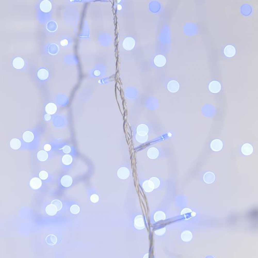 100 LED Σε Σειρά Με Επέκταση Και Διάφανο Καλώδιο Αδιάβροχα IP44 Μπλε Magic Christmas