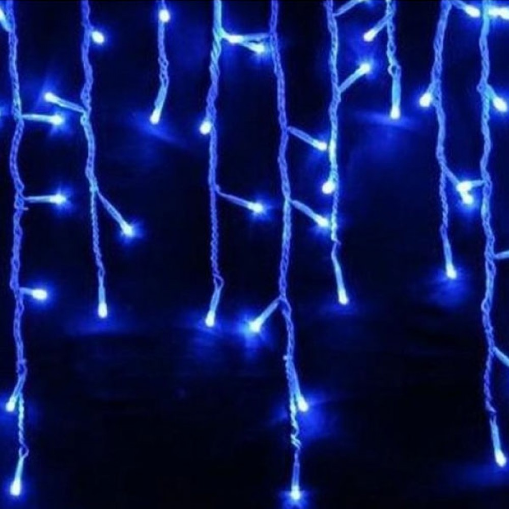 Βροχή 100 LED 1.80m Επεκτεινόμενα Με Διάφανο Καλώδιο  Αδιάβροχα IP44  Μπλε Magic Christmas