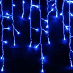 Βροχή 100 LED 1.80m Επεκτεινόμενα Με Διάφανο Καλώδιο  Αδιάβροχα IP44  Μπλε Magic Christmas