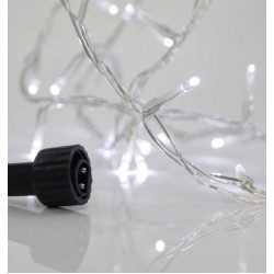 100 LED Σε Σειρά Επεκτεινόμενα Με Διάφανο Καλώδιο Αδιάβροχα IP44 Λευκό 7500K Magic Christmas