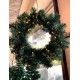 ΣΤΕΦΑΝΙ ΕΛΑΤΟΥ ΠΡΑΣΙΝΟ 50cm Στολισμένο με LED Λαμπάκια - 100Led Χάλκινο Λευκό - Magic Christmas