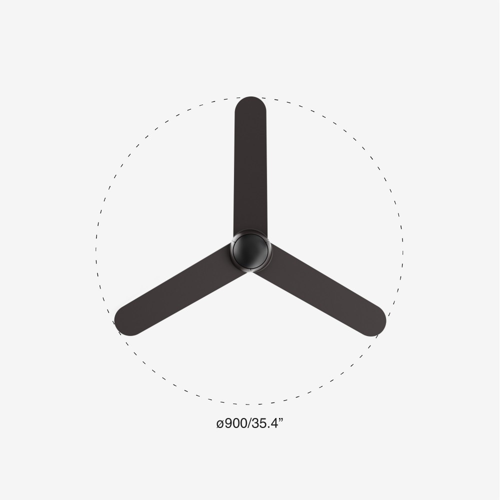 Ανεμιστήρας Οροφής Μαύρος Με Λεπίδες από ABS  SMART SFERA S- FARO