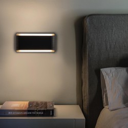 Φωτιστικό Τοίχου Μαύρο Με Ξύλο Up-Down LED 2x3W MOOD FARO