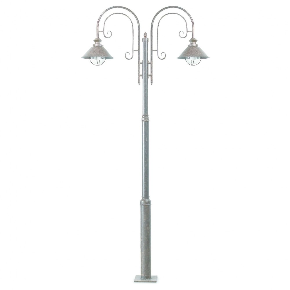 Κολώνα Μεταλλική Σε Καφέ Σκουριά Χρώμα 220cm IP33 2xE27 NÁUTICA - FARO