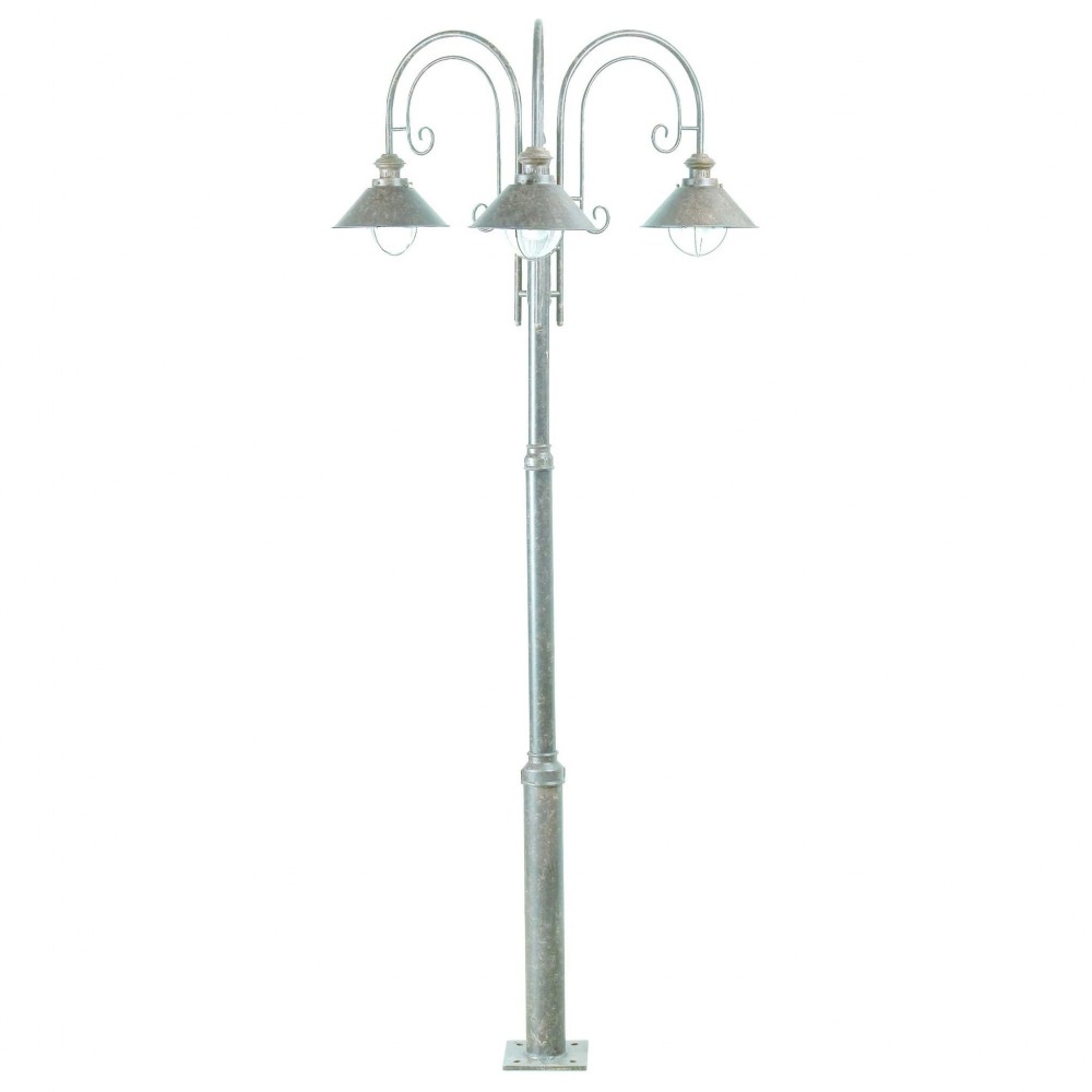 Κολώνα Μεταλλική Σε Καφέ Σκουριά Χρώμα 225cm IP33 3xE27 NÁUTICA - FARO