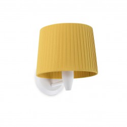 Απλίκα Λευκή Με Κίτρινο Υφασμάτινο Καπέλο 1xE27 SAMBA FARO