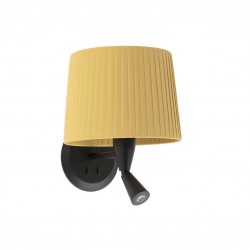 Απλίκα Μαύρη Με Κίτρινο Υφασμάτινο Καπέλο Και LED Φως Ανάγνωσης 3W 1xE27 SAMBA FARO