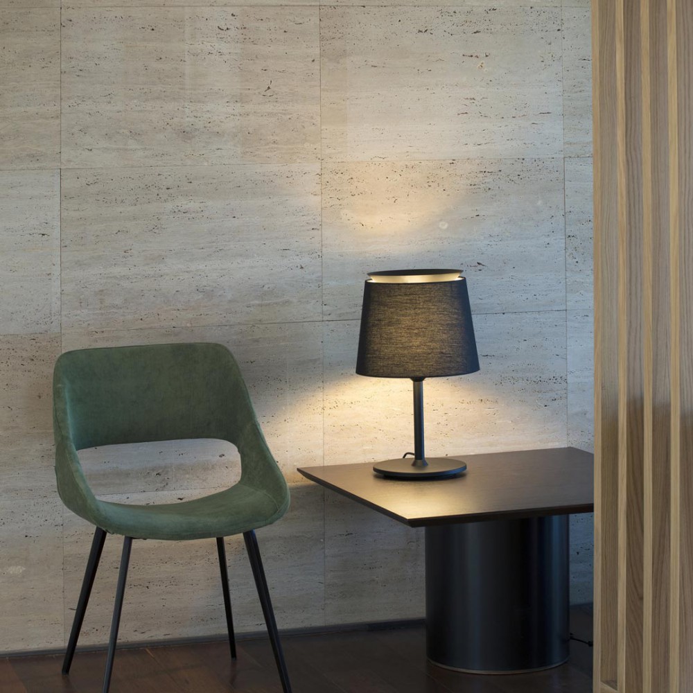 Πορτατίφ Μεταλλικό Με Μαύρο Υφασμάτινο Καπέλο 1xE27 SAVOY - FARO