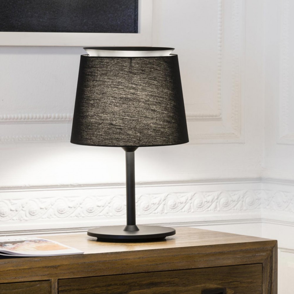 Πορτατίφ Μεταλλικό Με Μαύρο Υφασμάτινο Καπέλο 1xE27 SAVOY - FARO