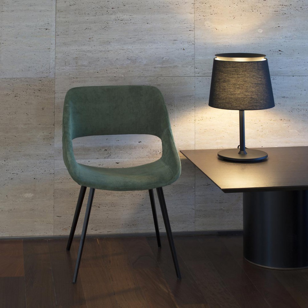 Πορτατίφ Μεταλλικό Με Μαύρο Υφασμάτινο Καπέλο 1xE27 SAVOY - FARO