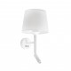 Επιτοίχιο Φωτιστικό Μεταλλικό Με Λευκό Υφασμάτινο Καπέλο Και Φως Ανάγνωσης LED 3W 1xE27 SAVOY - FARO