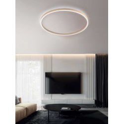 LED Πλαφονιέρα Αλουμινίου Στρογγυλή Μπεζ 80cm 72W AELA P/G - GEA LUCE