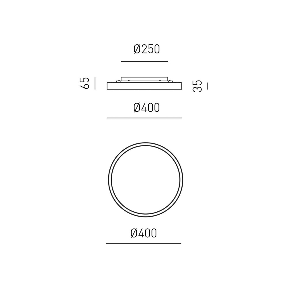 LED Πλαφονιέρα Αλουμινίου Στρογγυλή Πορτοκαλί 40cm 36W AELA P/P - GEA LUCE