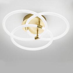 LED Φωτιστικό Οροφής - Τοίχου Αλουμινίου Χρυσό 50W Dimmable BERTA - GEA LUCE