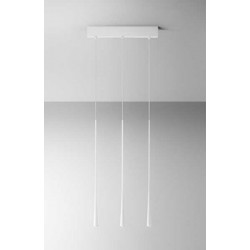 LED Κρεμαστό Φωτιστικό Αλουμινίου σε Σατινέ Λευκό Τρίφωτο 16.5W DAFNE - GEA LUCE