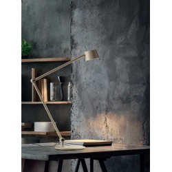 LED Επιτραπέζιο Φωτιστικό Από Αλουμινίο Σε Απαλό Γκρι Χρώμα 6W CRI90 Dimmable EFIRA - GEA LUCE