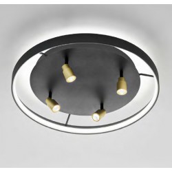 LED Πλαφονιέρα Αλουμινίου Σε Χρυσό Με Μαύρο Χρώμα 40W EVELINE- GEA LUCE