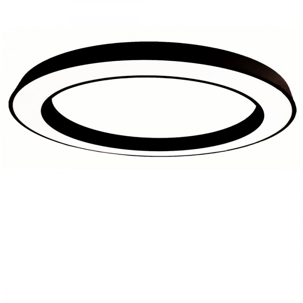 LED Πλαφονιέρα Αλουμινίου Στρογγυλή Μαύρη 100cm 80W FLOR - GEA LUCE