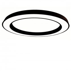 LED Πλαφονιέρα Αλουμινίου Στρογγυλή Μαύρη 80cm 60W FLOR - GEA LUCE