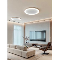 LED Πλαφονιέρα Αλουμινίου Στρογγυλή Μπεζ 78cm 60W KRIZIA P/S - GEA LUCE
