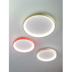 LED Πλαφονιέρα Αλουμινίου Στρογγυλή Μπεζ 38cm 30W KRIZIA P/P - GEA LUCE