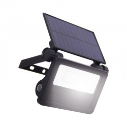 LED Ηλιακό Φωτιστικό Τοίχου Μαύρο Με Αισθητήρα Κίνησης 1600 Lumens IP54 - Xanlite