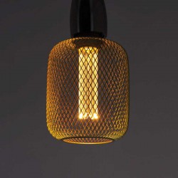 LED Λάμπα Διακοσμητική E27 GOLD CYLINDER CAGED - Xanlite